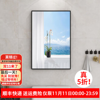 Ink style lotus painting new chinese style bathroom waterproof toilet door hanging painting bathroom toilet decorative painting no nails no punching fangzi pure 40*60cm crystal porcelain + aluminum alloy frame