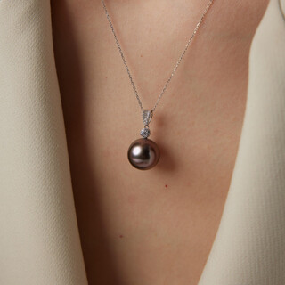 Zunding pearl-full body 18k seawater pearl tahitian pendant (including chain) 11-12mm tahitian 11-12mm