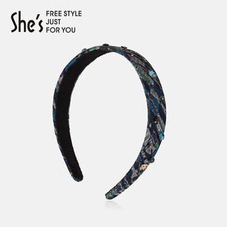 She s akiko hair accessories, modern beads, contrasting color jacquard, handmade beaded hair hoop, versatile headband, birthday gift for girlfriend