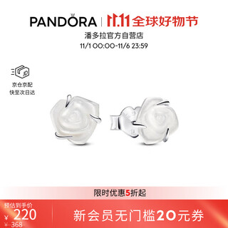 Pandora snow reflecting rose earrings white elegant high-end fashion niche design birthday gift for girlfriend