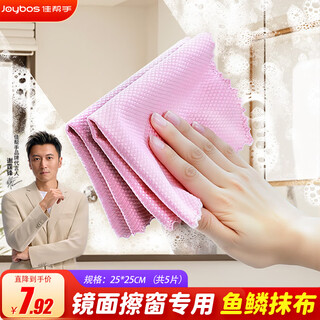 Jia helper fish scale rag 25*25cm*5 pieces dry and wet dual-use glass mirror cup household absorbent scouring pad