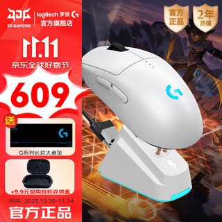 罗技（G）GPW4无线游戏鼠标狗屁王四代朱雀电竞鼠标轻量化人体工学csgo吃鸡电脑办公typec接口DJ11男友礼物 GPW4代朱雀白+无线充电底座套装+赠大桌垫