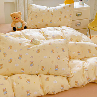 Fantasy class a double-layer yarn children's quilt cover single piece 1.2x1.5cm 120x150m infant kindergarten quilt cover custom-made rainbow bear yellow baby single quilt cover 100x130cm