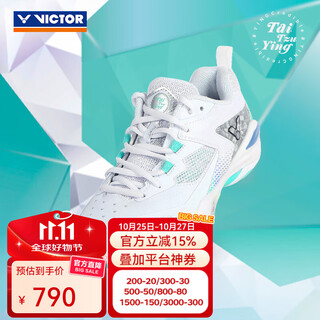 Victor badminton shoes non-slip wear-resistant sports shoes for men and women victory badminton shoes shock-absorbing dai ziying competition shoes p9200tty nlite ar white/white water green new style 40.5