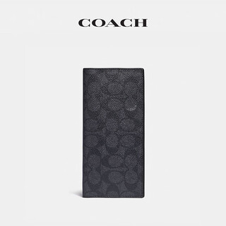 Coach men's classic logo chest pocket wallet charcoal/black