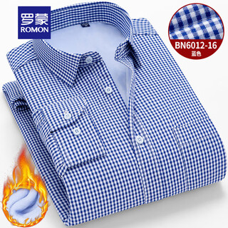 Romon autumn and winter men's warm long-sleeved shirt, thickened and velvet style, middle-aged dad's loose-fitting casual cotton top bn6012-16 38