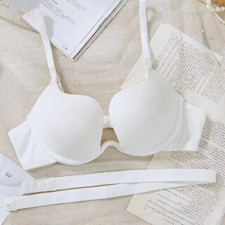 Nana recommends sexy pure desire deep v invisible underwear women's half cup seamless u-shaped wedding dress bra small breasts gathered white 32/70ab one size