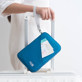 Jingmengyuan passport bag air ticket passport holder protective cover women's ins id bag overseas travel storage bag multi-function id bag large submerged pink (hand strap + neck rope)