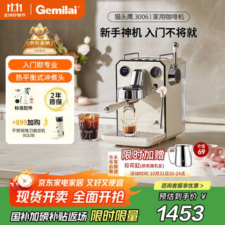 Gemilai government subsidy espresso machine for home small office semi-automatic g3006 ivory white