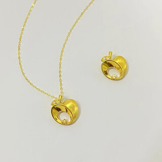 18k gold necklace apple pendant color gold rose gold au750 color gold necklace clavicle chain gift for girlfriend 18k gold pendant (single pendant)