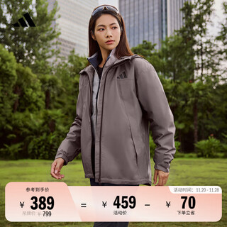 Adidas water-repellent woven hooded jacket for men and women in autumn adidas official light sports charcoal gray l