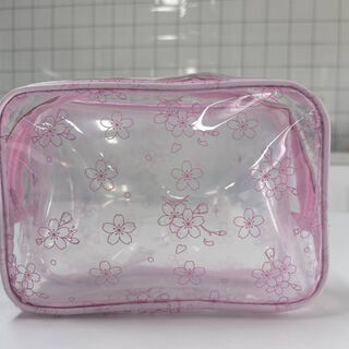 Fantasy pu splicing cosmetic bag pvc transparent waterproof toiletry bag travel portable handbag large capacity bath storage transparent large size