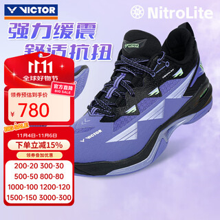 Victor victory 25 new professional badminton shoes men's and women's competition training sports shoes anti-slip cushioning c90nitrolite c90nl-jc free purple black 43