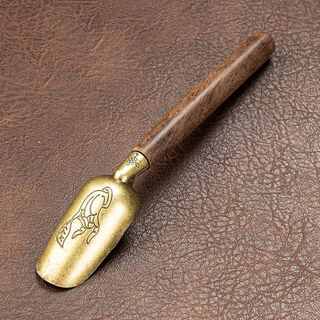 Vinoa solid wood tea ceremony six gentlemen set household tea spoon tea making tools accessories ebony bergamot spoon 1