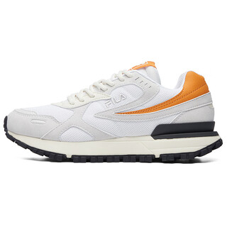 Fila rambler mesh fabric leather low-top running shoes women's white gray default 36.5