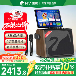 惠威（HiVi）户外k歌专用音响家庭ktv音响套装移动视频广场舞音响带显示屏大功率蓝牙音箱功放一体机MS85
