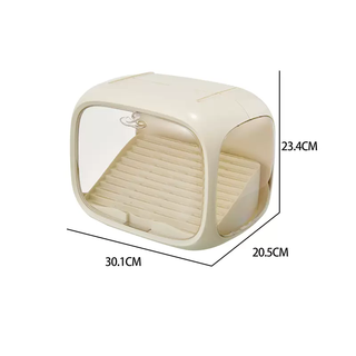 Yusenyi 2d barchi chigu space capsule storage box transparent acrylic dustproof and moisture-proof stepped badge display box cream color large size with lights (bachi space capsule storage)