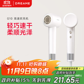 Zhuimi g10 high-speed hair dryer household hair dryer high-power quick-drying hair dryer negative ion high wind low noise gift leafless hair dryer white ahd11b