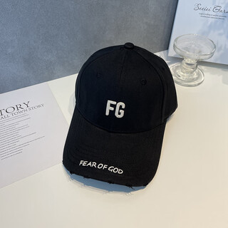 Three-dimensional letter fg baseball cap for men and women in autumn, fashionable, casual and versatile, trendy and cool hard-top peaked cap, slim fg-black, adjustable