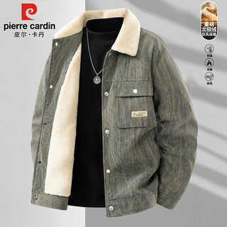 Куртка pierre cardin, мужская осенне-зимняя бархатная теплая рабочая куртка, модная одежда в стиле ретро, мужская серая бархатная куртка в стиле милитари, xl