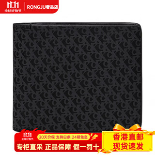 Calvin klein embossed monogram leather wallet men's black black