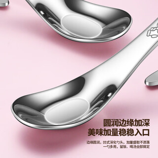 Qingyan haolong fat donglai's same 316 stainless steel training spoon, deepened baby practice spoon, learning to eat training curved spoon xsc0044 316 upgraded baby practice spoon (single pack) (deepened ingot spoon)