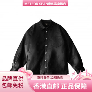 Boy london simple, comfortable and versatile casual printed long-sleeved shirt for men and women, black, black xs