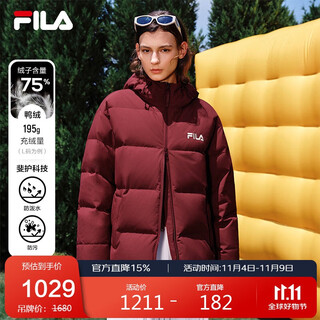 Fila official rgb down couple's down jacket 2025 winter men's and women's loose hooded cold warm jacket