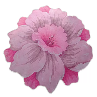 Yusenyi dressing table stain-resistant lotus flower carpet living room coffee table bedroom bedside high-end round carpet flower-shaped ground pink lotus 180 pieces diameter 180cm imitation cashmere