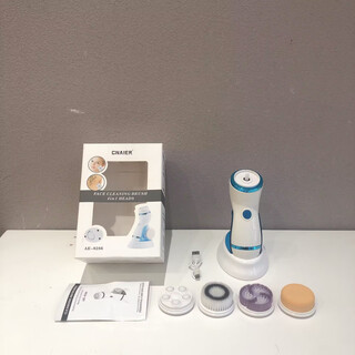 Aier's new multifunctional electric facial cleanser four-in-one facial cleanser facial pore cleaning brush beauty cleaner 8286b blue rechargeable english
