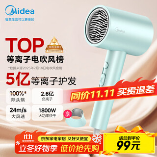 Midea 500 million plasma protection hair dryer home appliances national subsidy hair dryer 1800w high power negative ion hair dryer fj308 holiday/birthday gift recommendation