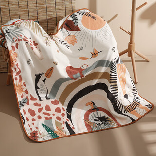 Other newborn baby cover autumn and winter thick newborn bunny pure cotton four seasons maternity room cover spring and summer thin cotton outing vibrant four-layer gauze (recommended room temperature 23-37) 105x105cm