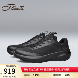 J.benato men's shoes 25 autumn and winter new men's sports shoes men's comfortable mesh shoes lightweight soft sole fashion casual shoes black 41