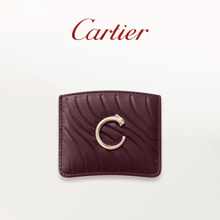 Cartier panthere single-layer card holder calfskin gold-plated palladium-plated decorative card holder grape red