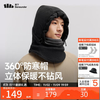 Beneunder velvet windproof hat for men and women winter warm thunder hat balaclava phantom gray
