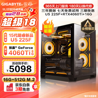 Gigabyte core i5 13400f desktop assembly computer host rtx4060ti/5060ti game high-end e-sports independent display live broadcast design rendering complete machine configuration five u5 225f丨rtx4060ti