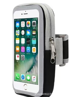 Jingmengyuan sports mobile phone arm bag wholesale outdoor fitness running bag arm bag touch screen arm strap wrist bag printable logo black universal for 5.5-inch cell phones (upgraded elastic strap style)