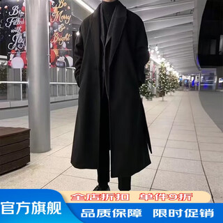 COMIC SOUL杭州意法男士风衣秋冬 男士新款毛呢大衣男中长款韩版感加厚 黑色 3XL