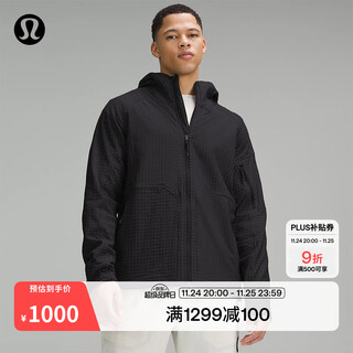 Lululemon丨water-repellent men's hiking mesh brushed jacket lm4aq0s black/graphite gray m