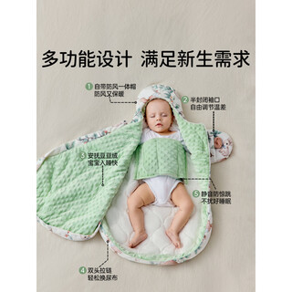 Ouyun baby sleeping bag anti-jump autumn and winter newborn anti-kicking artifact baby constant temperature silk thickened velvet quilt baby constant temperature comfort autumn and winter medium thickness 10-18 jumping squirrel 80*43cm suitable for height 52-68cm recommended age 0-6