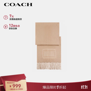 Coach brand direct supply classic logo printed solid color tassel scarf cashmere cb685 for men and women