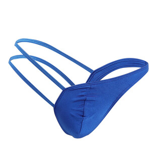 Sexy men's sexy one-sided thong hollow t-pants men's stage macho performance sexy underwear wholesale blue one size