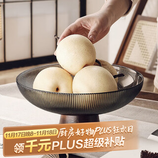 Cristalglass high-foot glass fruit tray, living room coffee table decoration, high-end household large-capacity new chinese-style dried fruit box candy tray