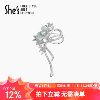 She s barbie rose flower bow high-end women's brooch light luxury corsage birthday gift for girlfriend