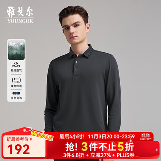 Youngor polo shirt men's autumn and winter young men's long-sleeved polo shirt feels delicate and soft gray vlpc539969dca xl