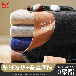 Catman 10a antibacterial camel hair silk high-end thermal underwear men's suit seamless double-sided german velvet heated autumn clothes and autumn pants