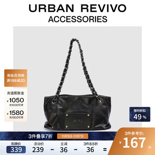 Ur2025 autumn new women's trendy five gold medal shoulder crossbody bag uawb50157 black