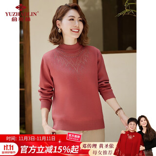 Yu zhaolin middle-aged and elderly women's winter hot diamond red sweater mother's wear bottoming sweater y243z3013