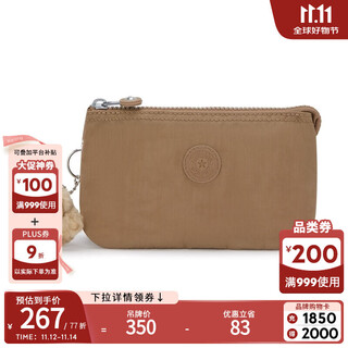 Keplin women's 2025 autumn and winter new lightweight canvas bag fashion small card holder clutch | creativity l l-light tan