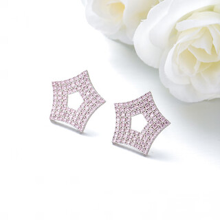 Xuping xuping jewelry alloy fashionable simple inlaid artificial stone exquisite temperament star niche design light luxury high-end earrings for women no. 1 color - pink